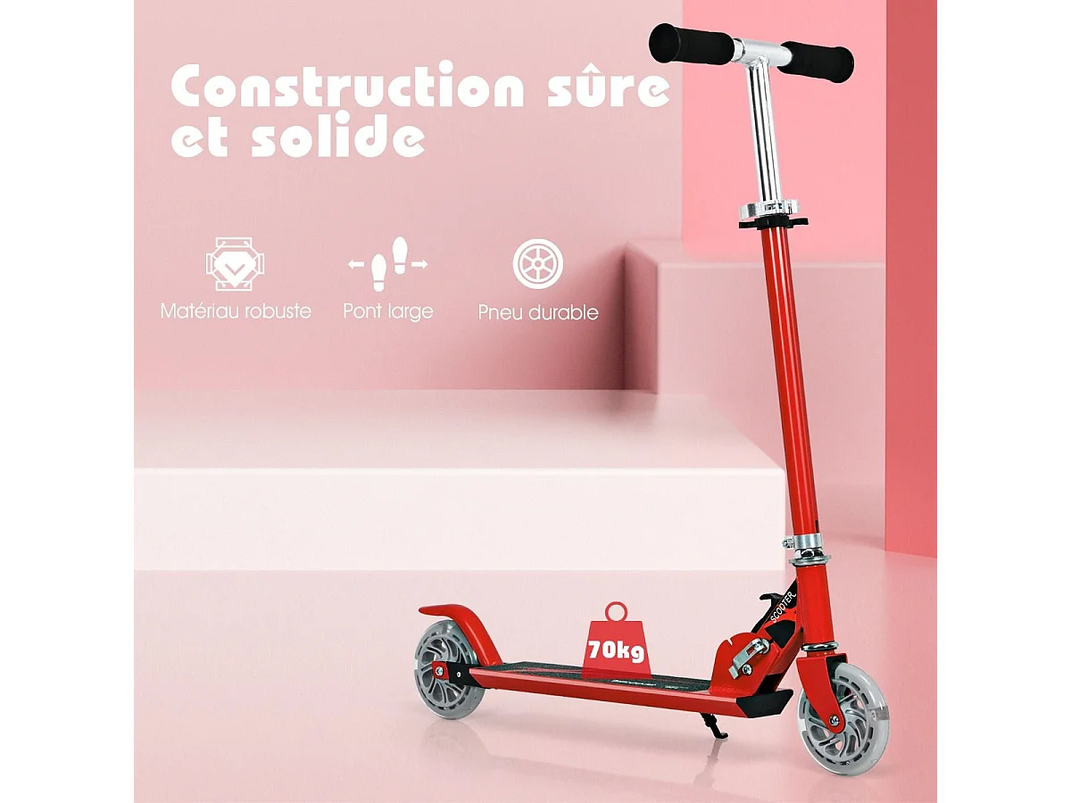 Trottinette enfant 2 roues patinette enfant pliable scooter enfant