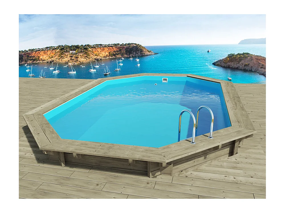 Piscina de madera "Miami 145" - 4,86 x 3,36 x 1,45 m