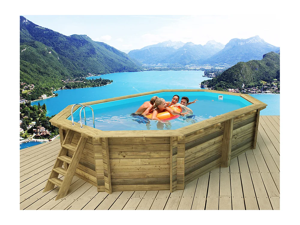 Piscina de madera "Miami 145" - 4,86 x 3,36 x 1,45 m