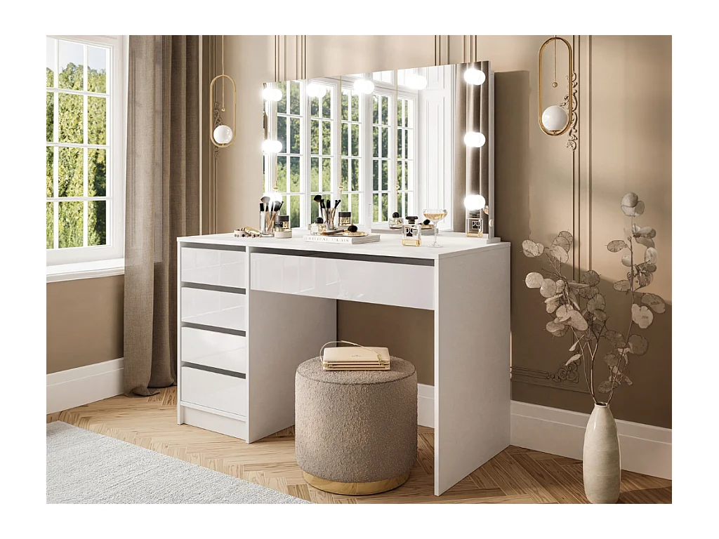 Toucador c/espelho AMBIHOME LITE 02 - Branco, C120xP55xA143cm