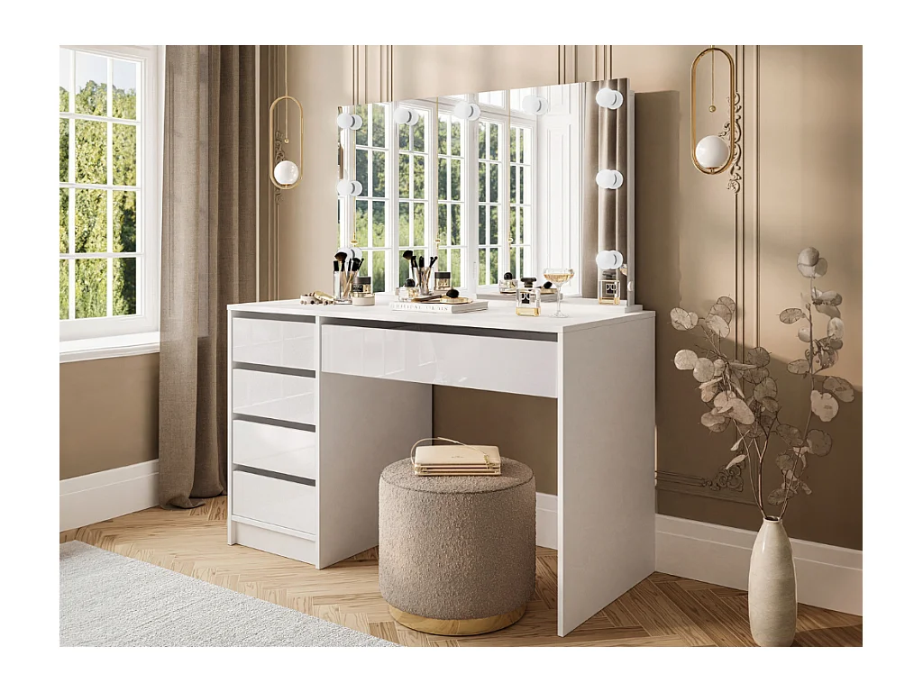 Toucador c/espelho AMBIHOME LITE 02 - Branco, C120xP55xA143cm