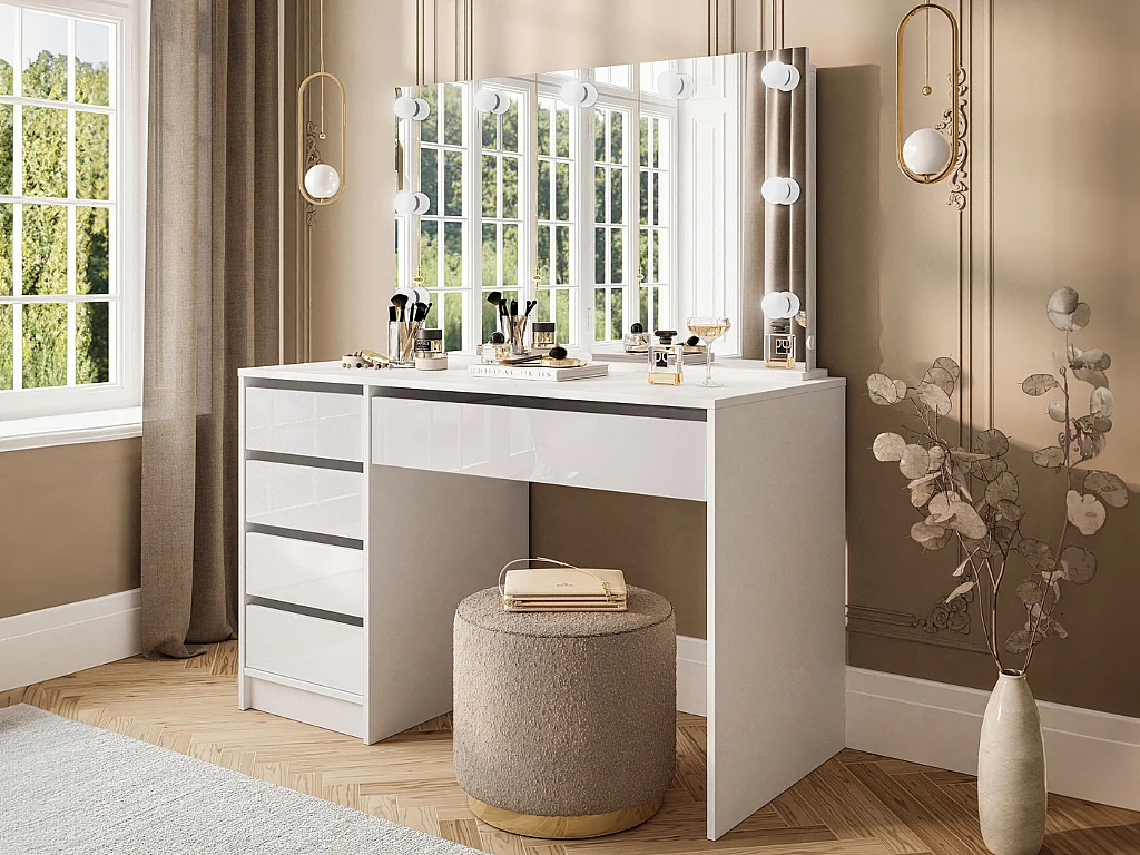 Toucador c/espelho AMBIHOME LITE 02 - Branco, C120xP55xA143cm