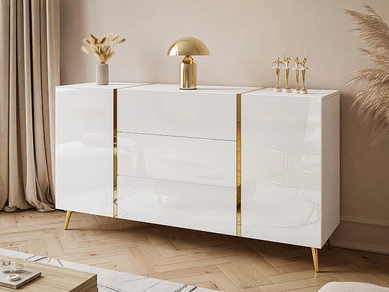 Aparador AMBIHOME BRONX - Branco, C158xP41xA87cm