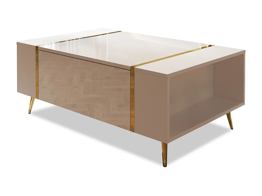 Mesa de Centro AMBIHOME BRONX - Branco, C104xP65xA41cm