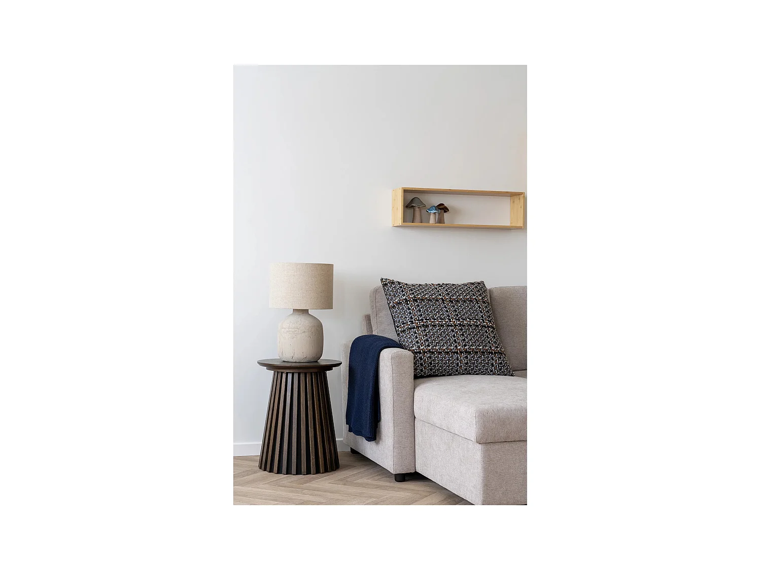 Lampe de table BILBY – Base en céramique et abat-jour textile