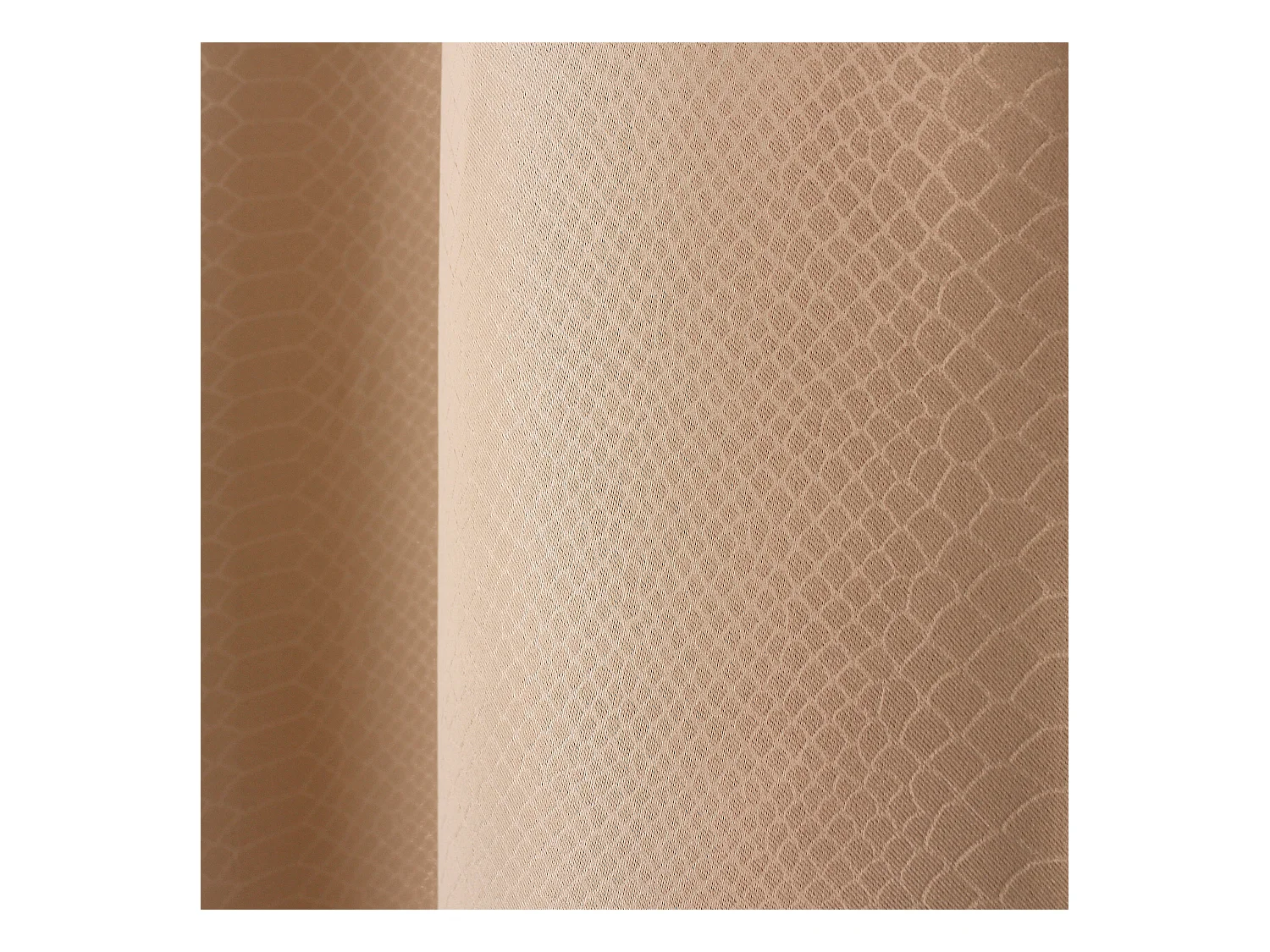 Lot de 2 rideaux occultants, avec oeillets, 140x240cm, beige naturel, motif écaille, collection Crocodile