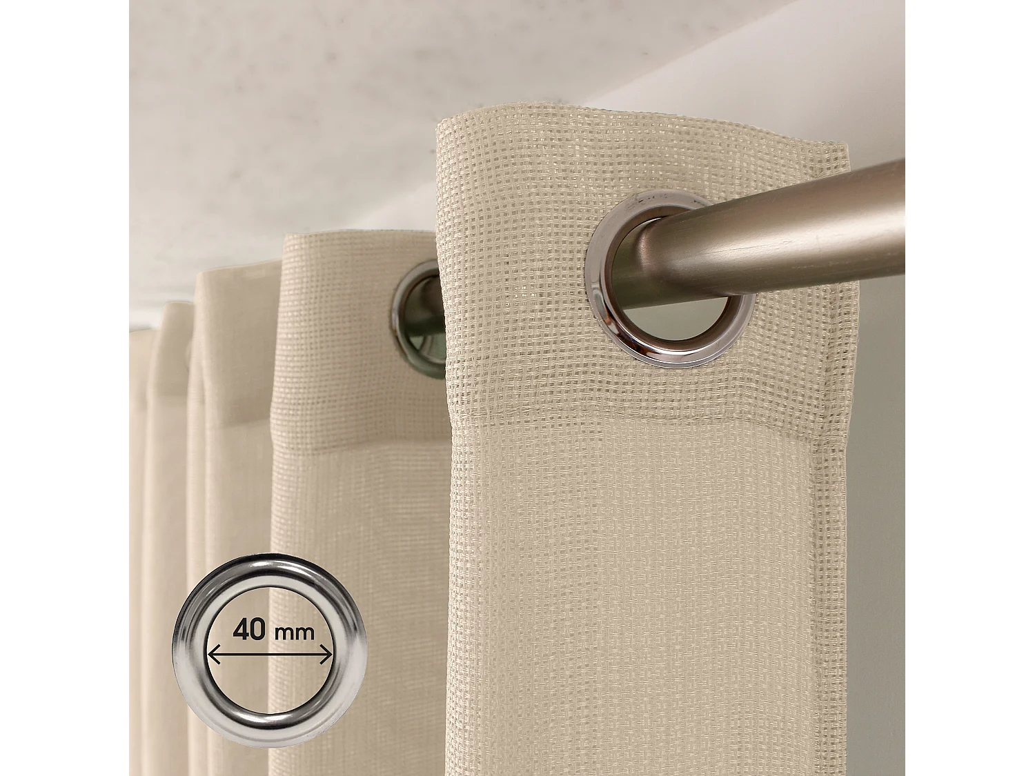 Set van 2 opengewerkte gordijnen met zeilringen, 140x240cm, canyon roze, Jelly collectie