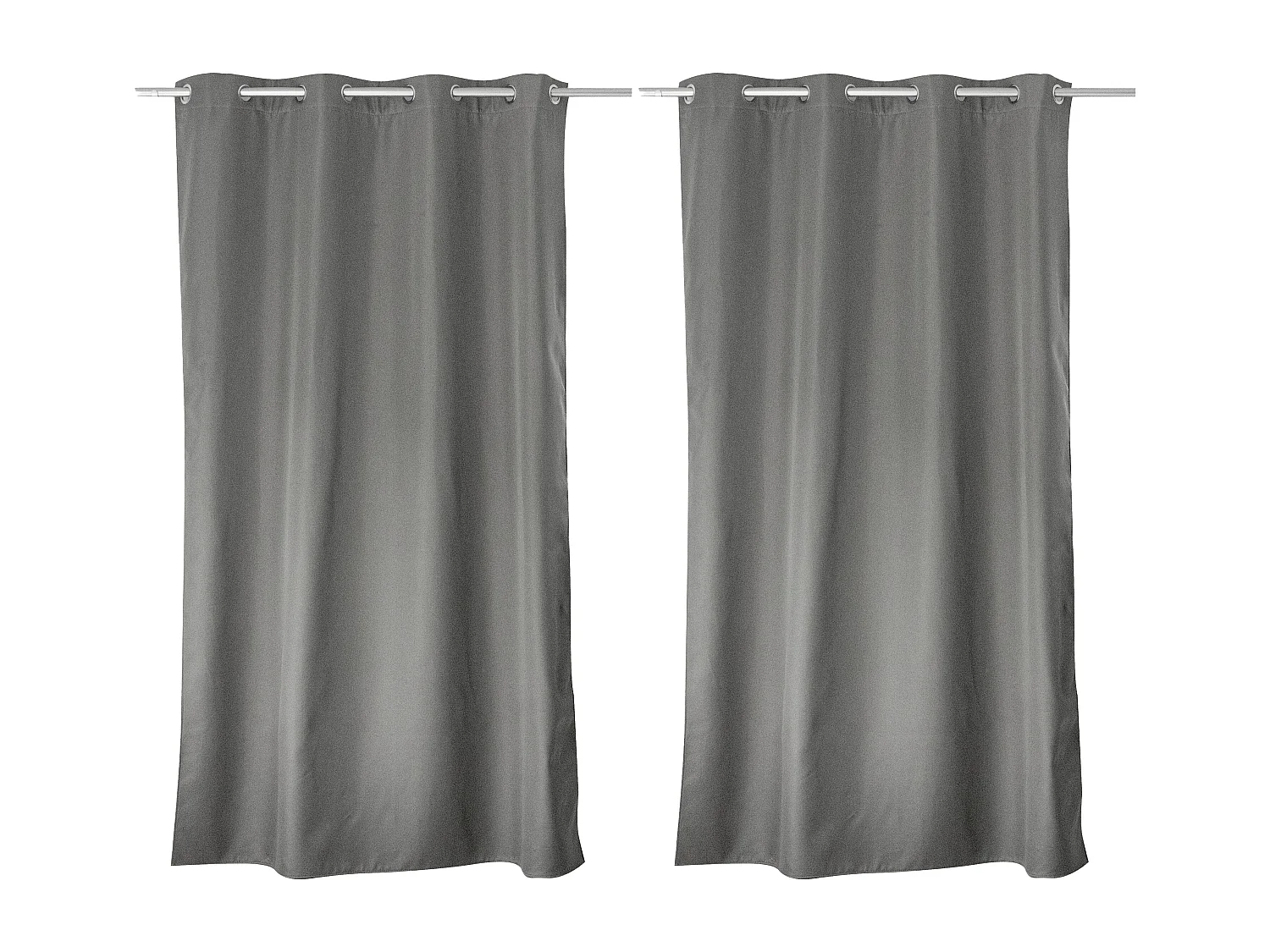 Lot de 2 rideaux thermique avec oeillets, gris clair, 135x180cm, 100% polyester, collection Glacier