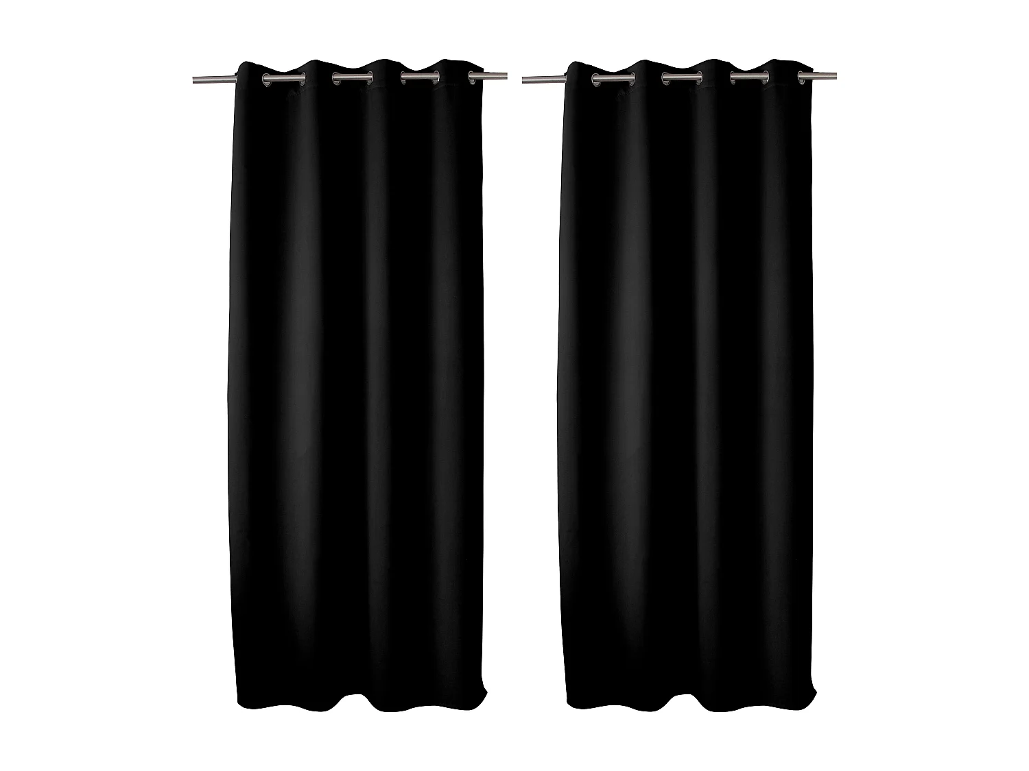 Lot de 2 Rideaux Occultant avec Œillets, Noir, 140x280cm, 100% polyester, Collection Réglisse