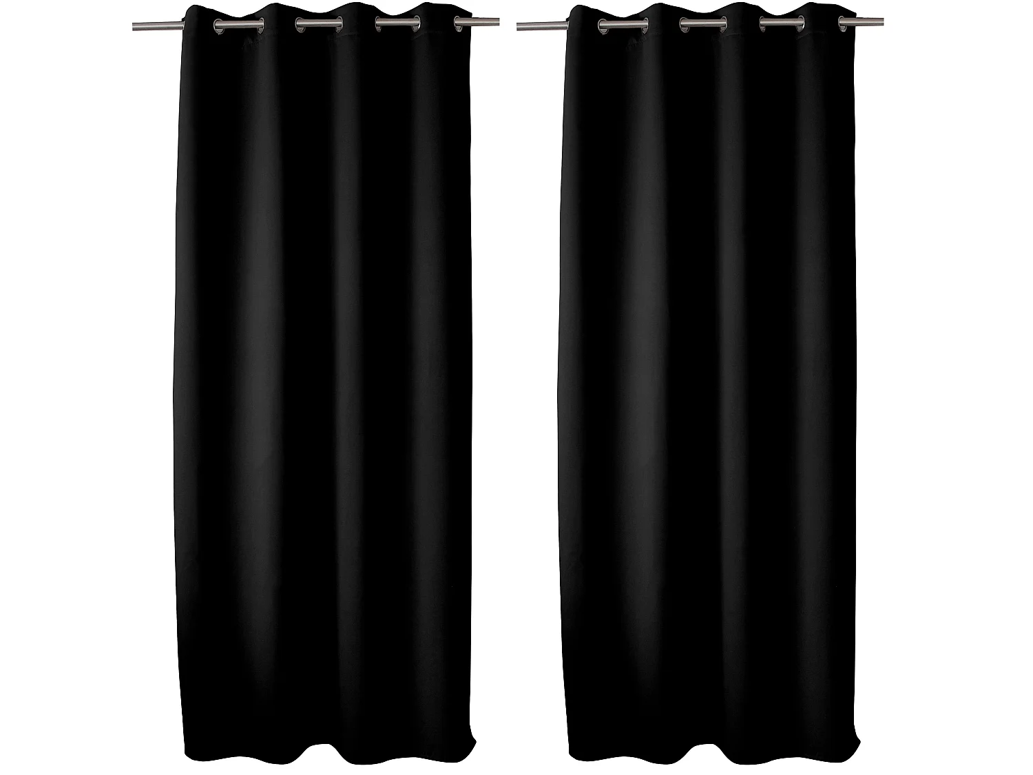 Lot de 2 Rideaux Occultant avec Œillets, 140x280cm, 100% polyester, Collection Réglisse, CMADECO - Noir