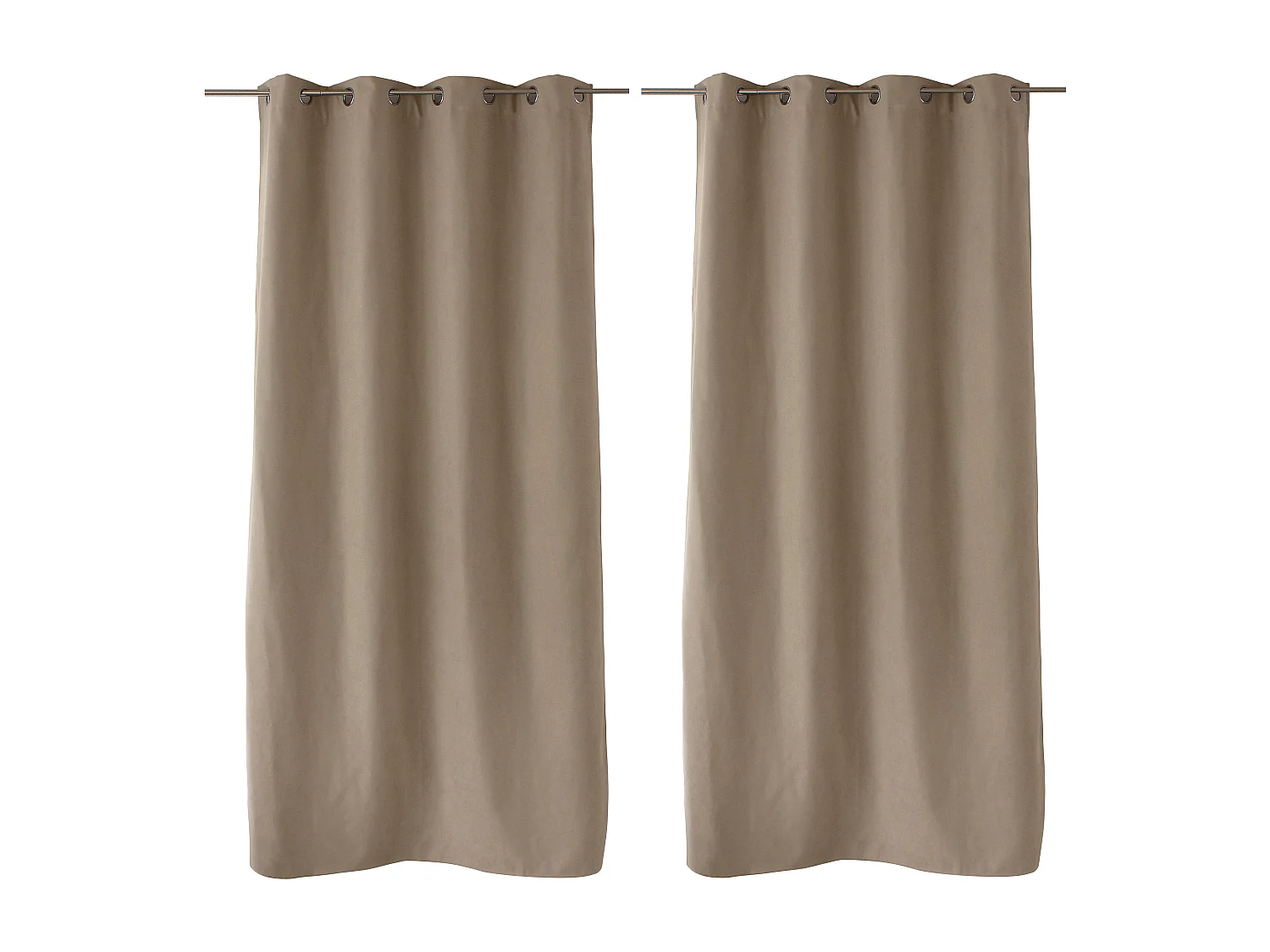 2 rideaux thermique à œillets, beige naturel, 135x240cm, doublure polaire, collection Nordica