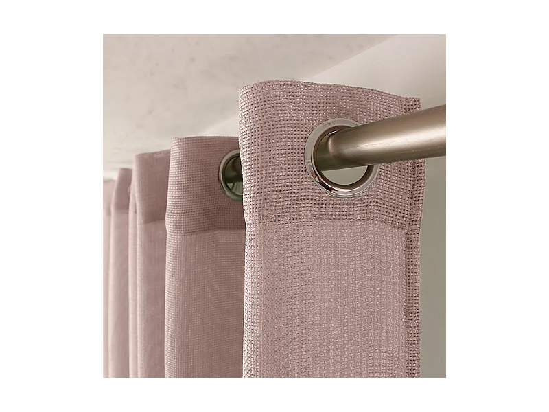 Lot de 2 voilages ajourés avec oeillets, 140x240cm, mauve glacé, collection Jelly