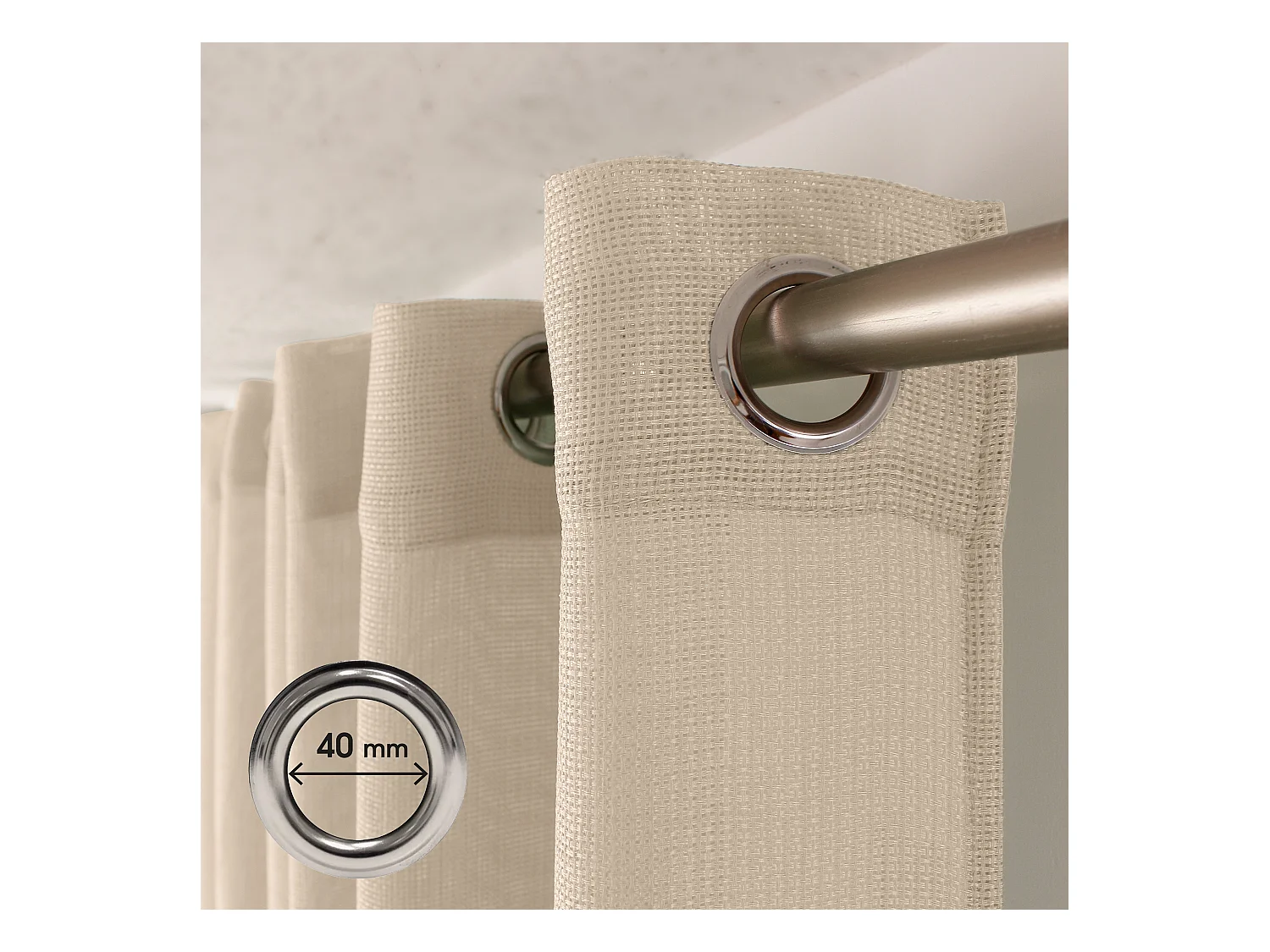 Lot de 2 voilages ajourés avec oeillets, 140x240cm, mauve glacé, collection Jelly