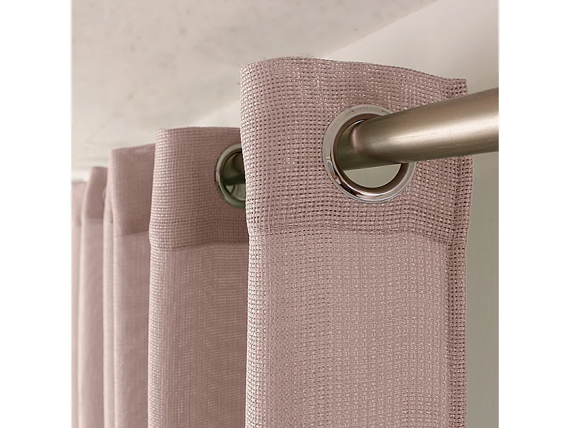 Lot de 2 voilages ajourés avec oeillets, 140x240cm, mauve glacé, collection Jelly