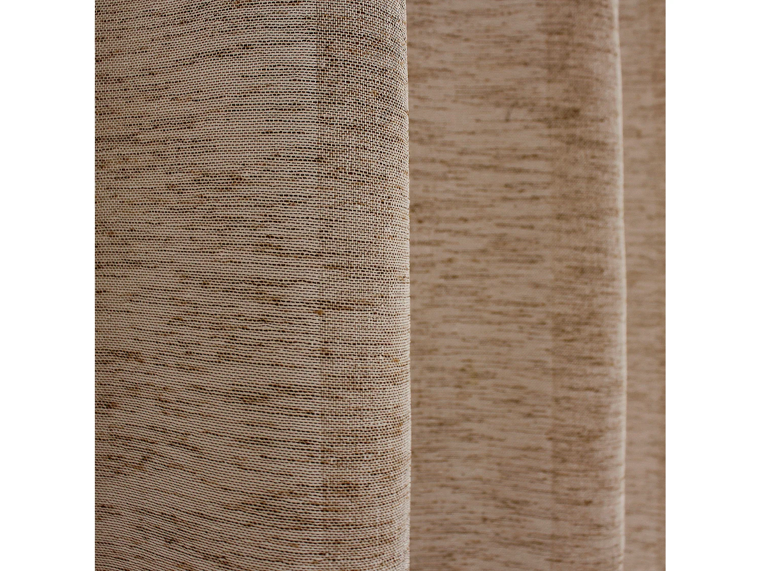 Lot de 2 voilages à œillets, 140x240cm, marron chocolat, effet lin, collection Maya