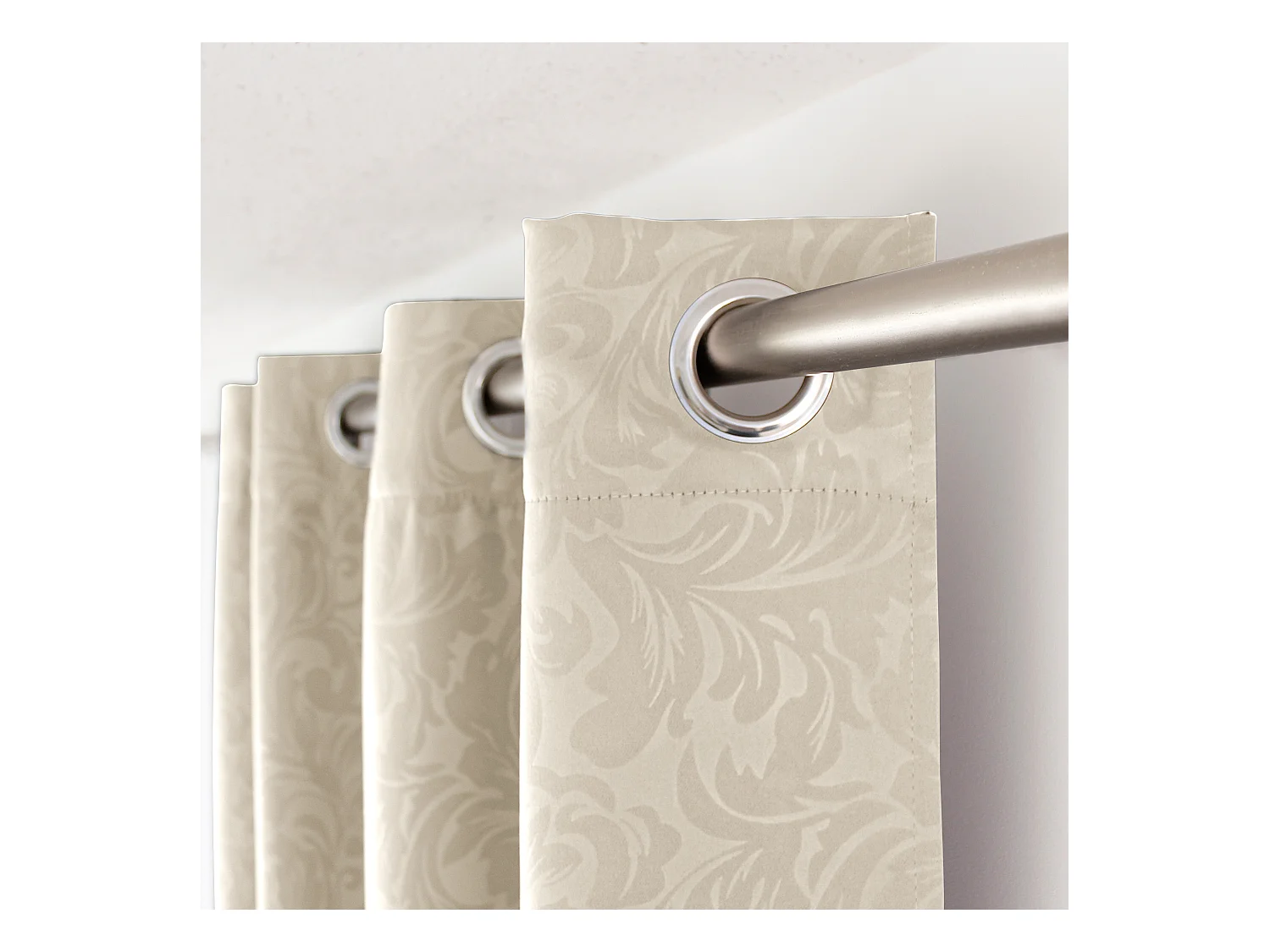 Lot de 2 rideaux occultants avec oeillets, 140x240cm, ivoire, collection Arabesque