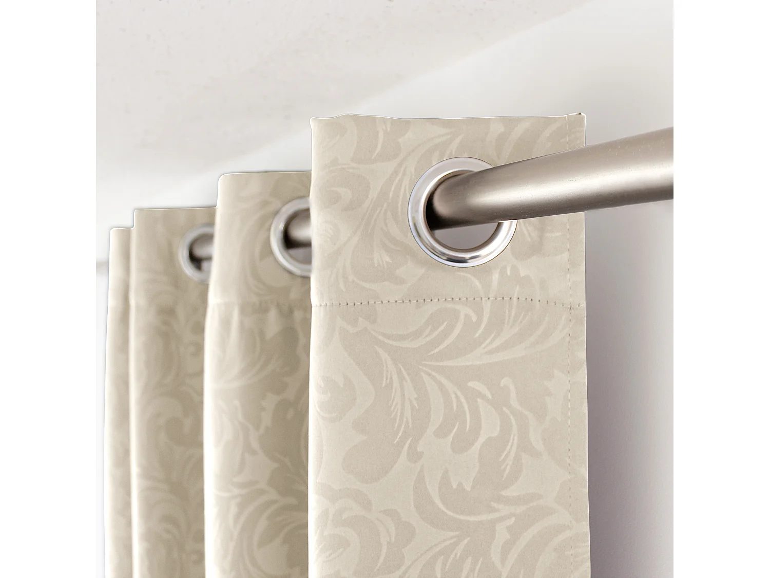 Lot de 2 rideaux occultants avec oeillets, 140x240cm, ivoire, collection Arabesque