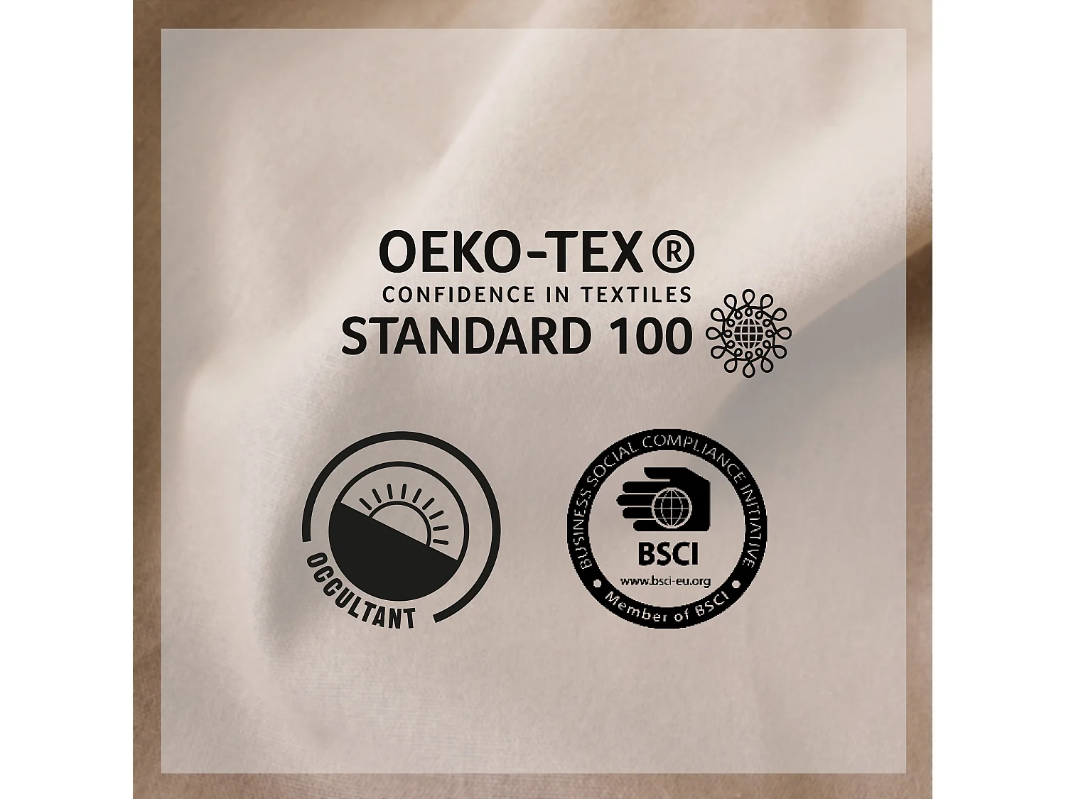 Lot de 2 rideaux occultants avec oeillets, 140x240cm, ivoire, collection Arabesque