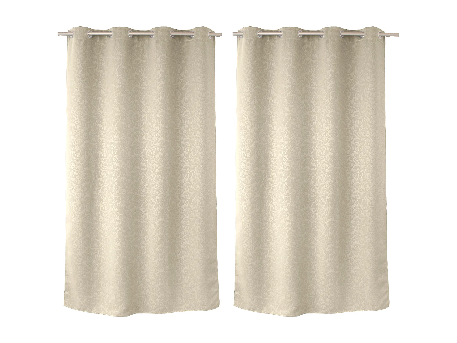 Lot de 2 rideaux occultants avec oeillets, 140x240cm, ivoire, collection Arabesque