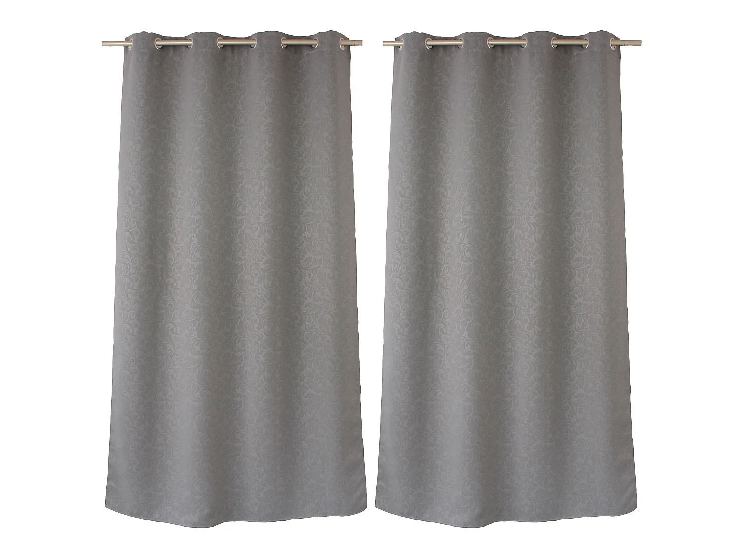 LOT de 2 Rideaux occultants avec Œillets, 140x240cm, Collection ARABESQUE, CMADECO - Anthracite
