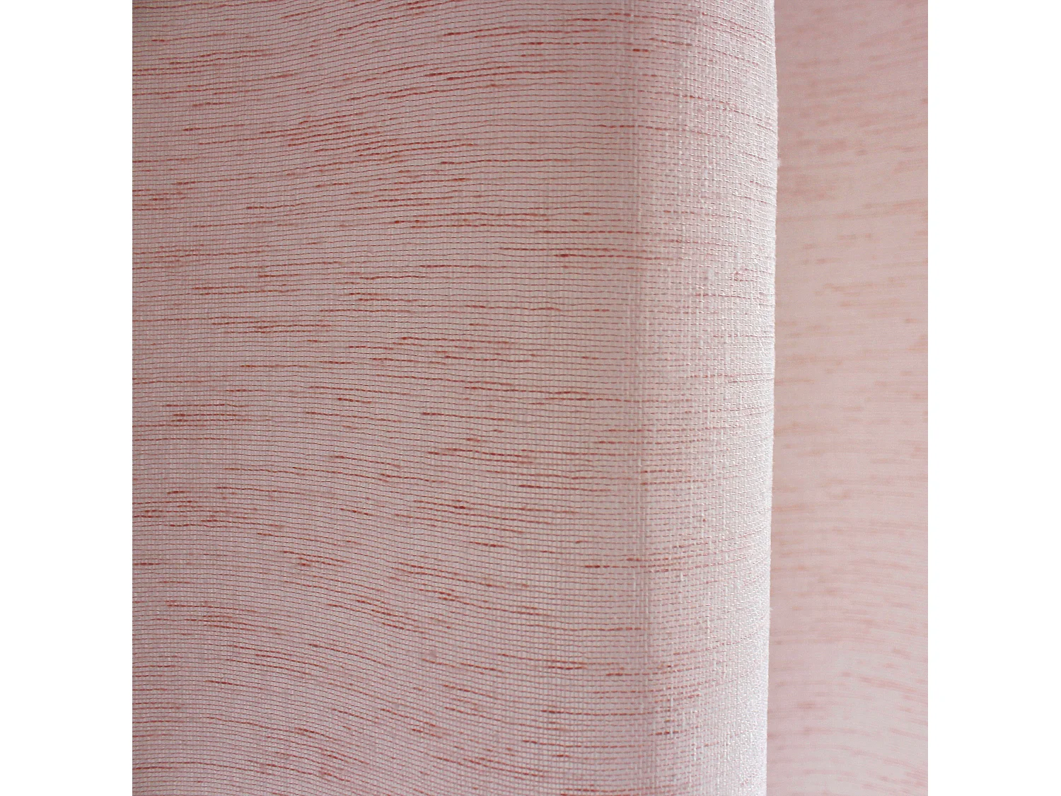 Lot de 2 voilages à œillets, 140x240cm, vieux rose, effet lin, collection Maya