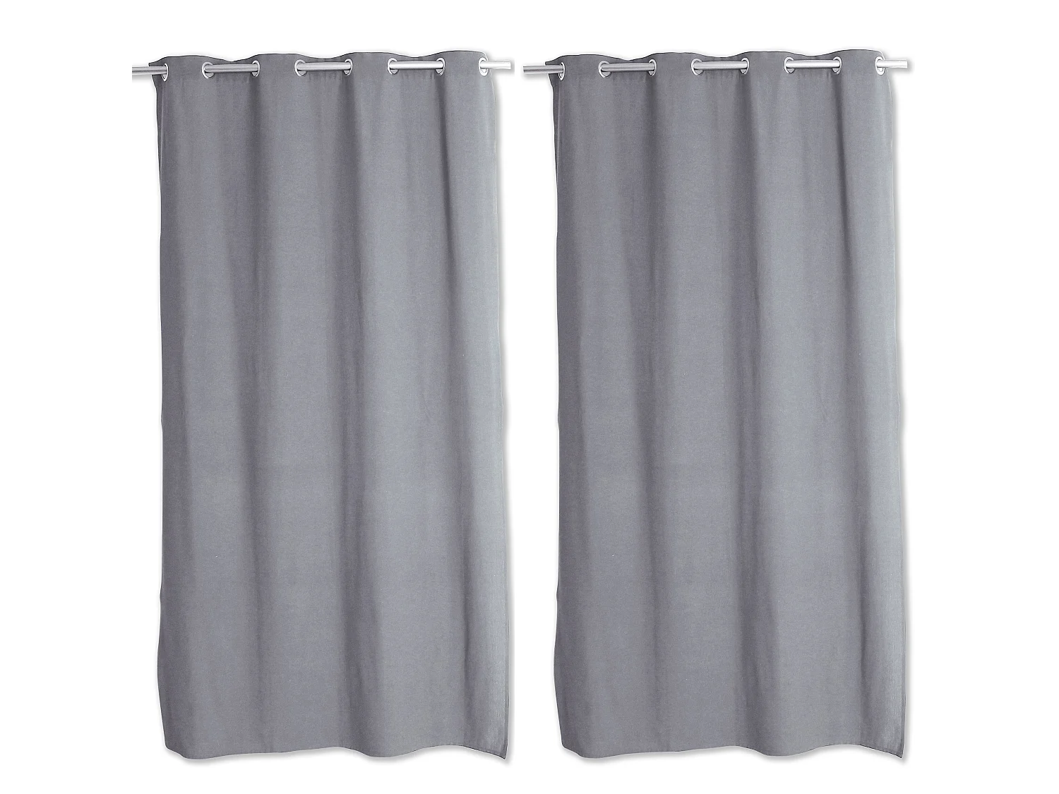 Lot 2 Rideaux Chinés avec Œillets, Collection Dune, CMADECO - Gris