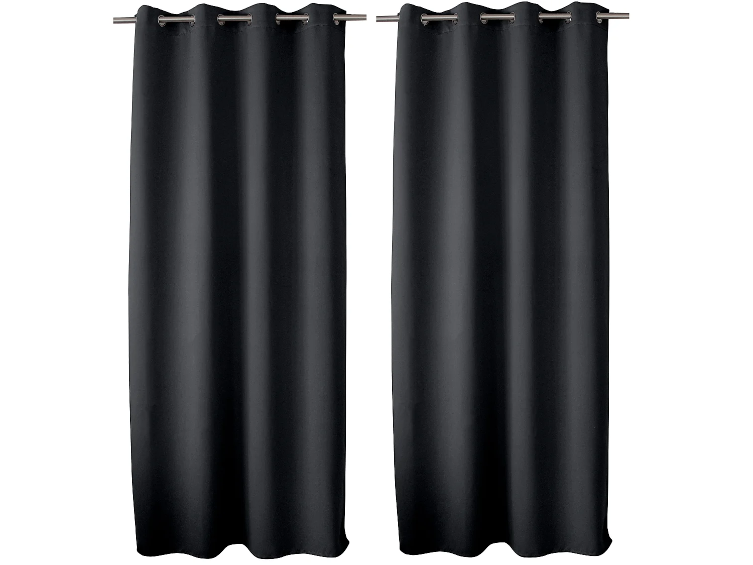 Lot de 2 Rideaux Occultant avec Œillets, 140x280cm, 100% polyester, Collection Réglisse, CMADECO - Anthracite