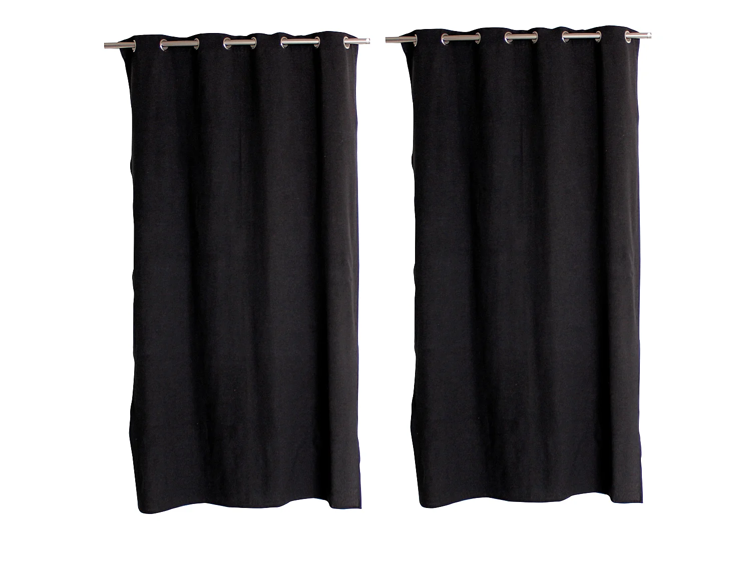 Lot 2 Rideaux Chinés avec Œillets, Collection Dune, CMADECO - Anthracite