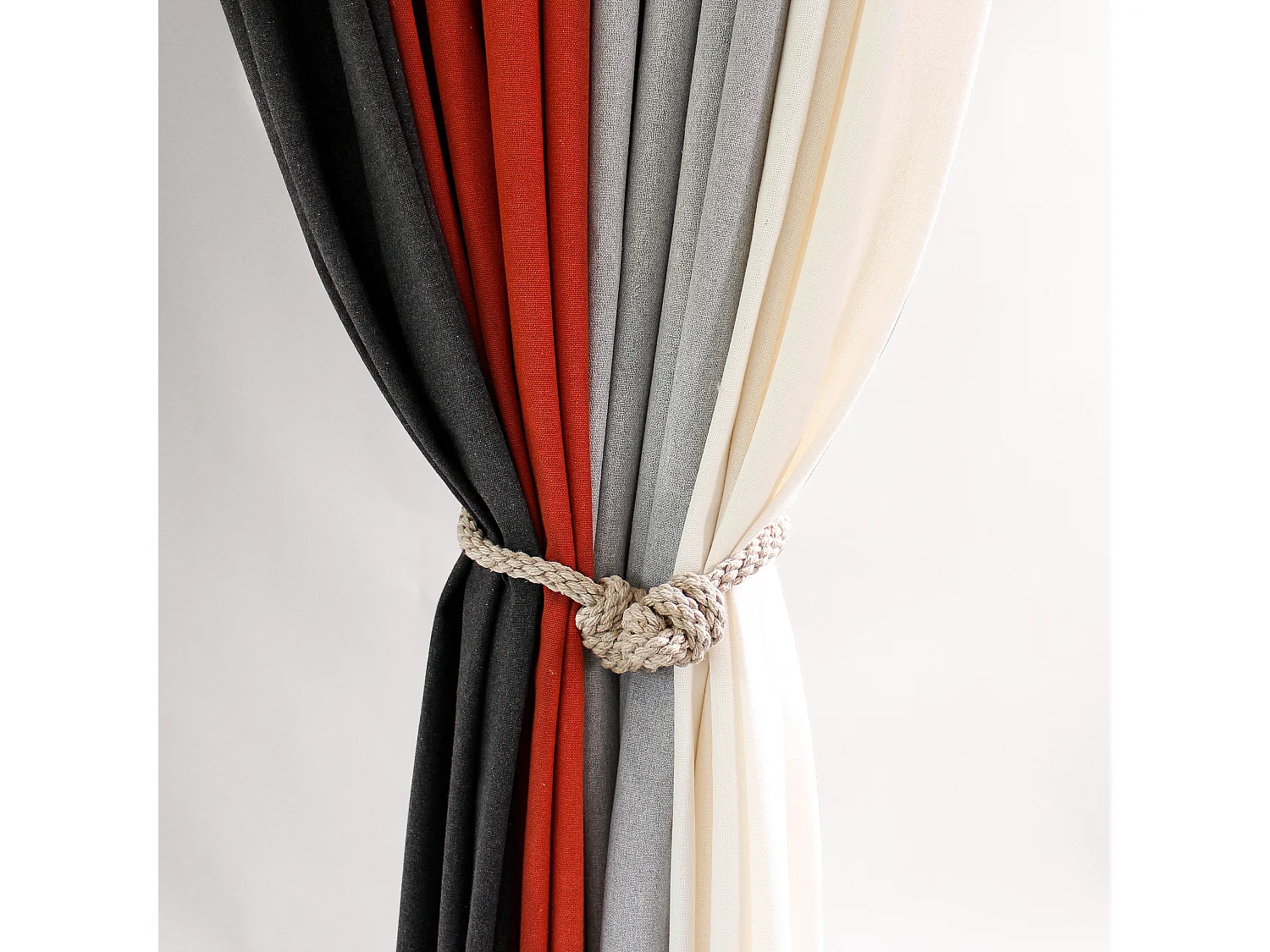 Lot 2 Rideaux Chinés avec Œillets, Collection Dune, CMADECO - Anthracite