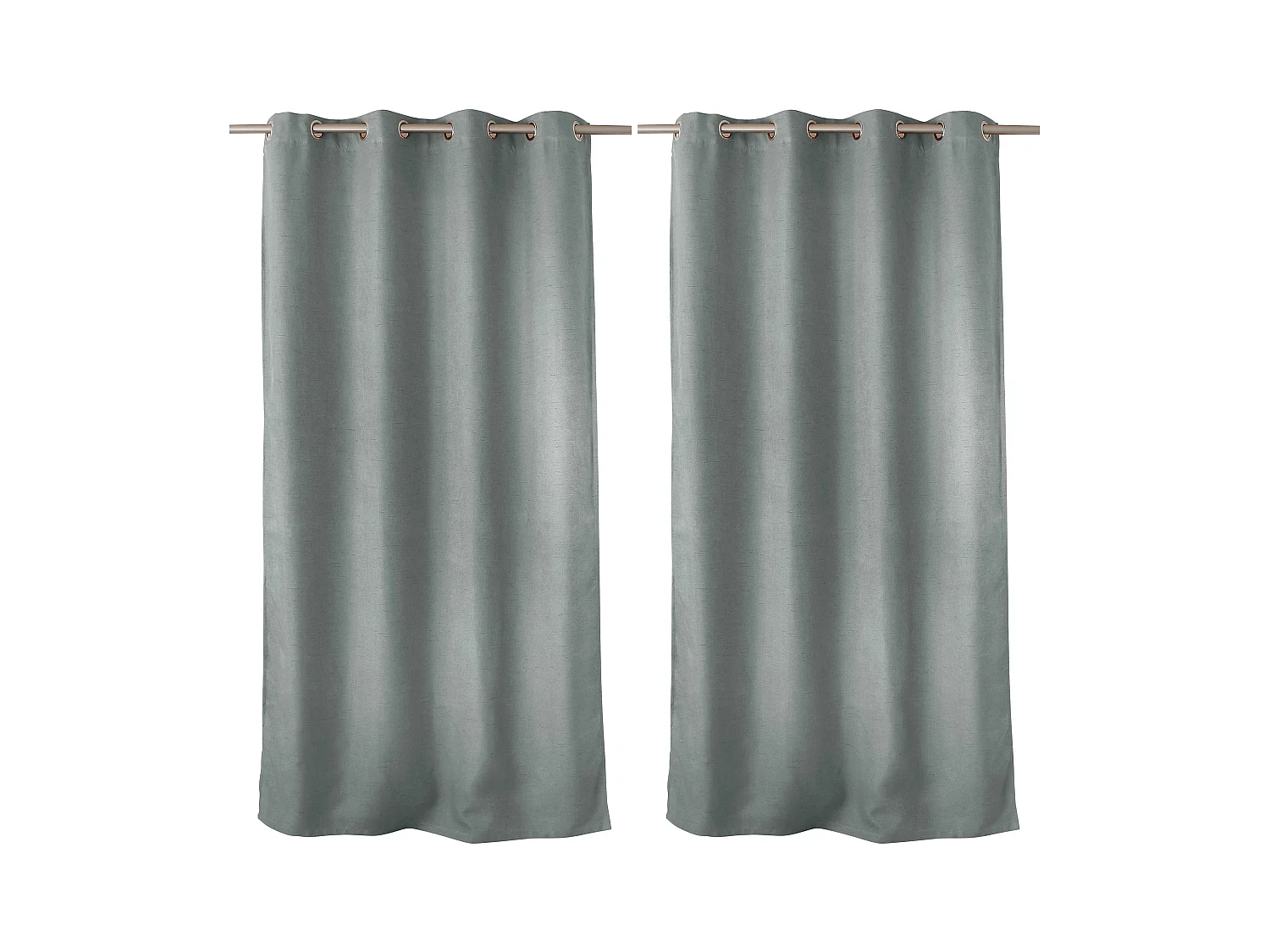 Lot de 2 rideaux obscurcissant thermique fileté avec oeillets, gris, 140x240cm, 100% polyester, collection Floppy