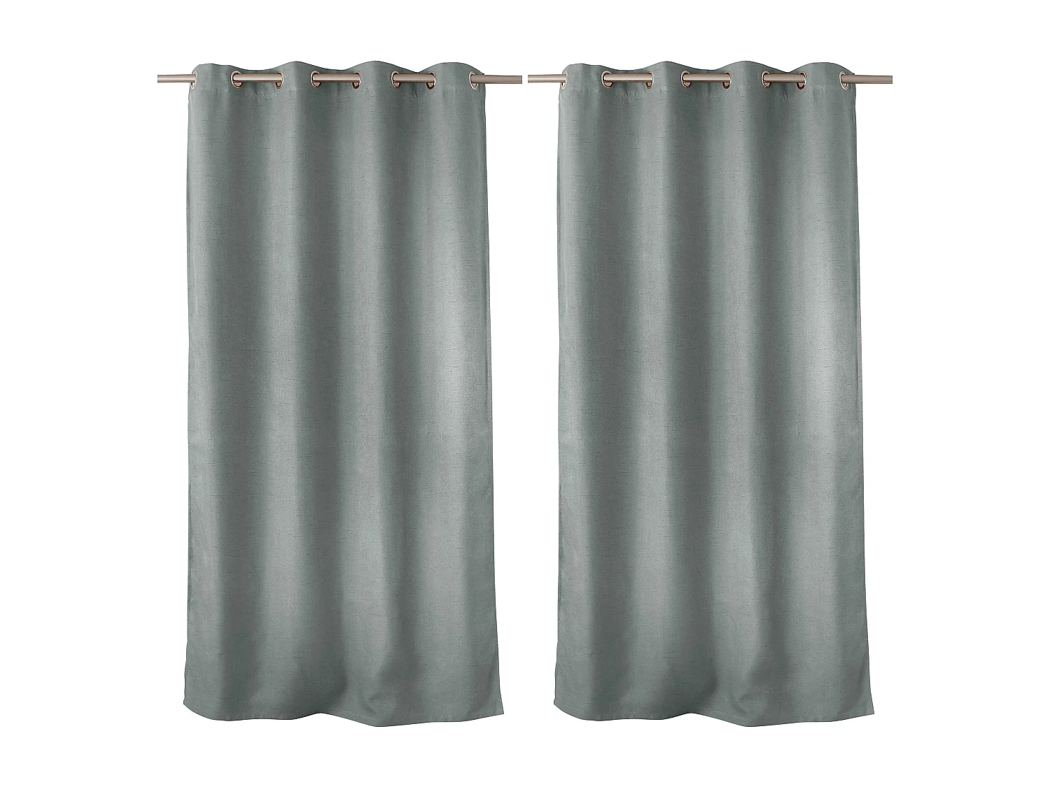 Lot de 2 rideaux obscurcissant thermique fileté avec oeillets, gris, 140x240cm, 100% polyester, collection Floppy