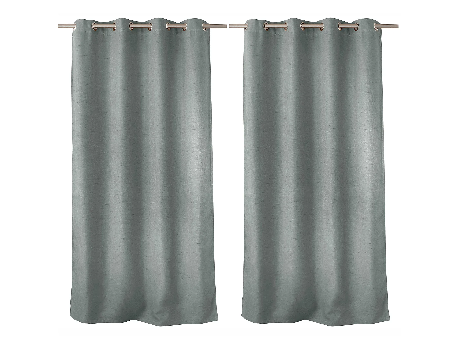 Lot de 2 Rideaux Obscurcissant Fileté avec Œillets, 140x240cm, 100% polyester, Collection Floppy, CMADECO - Gris