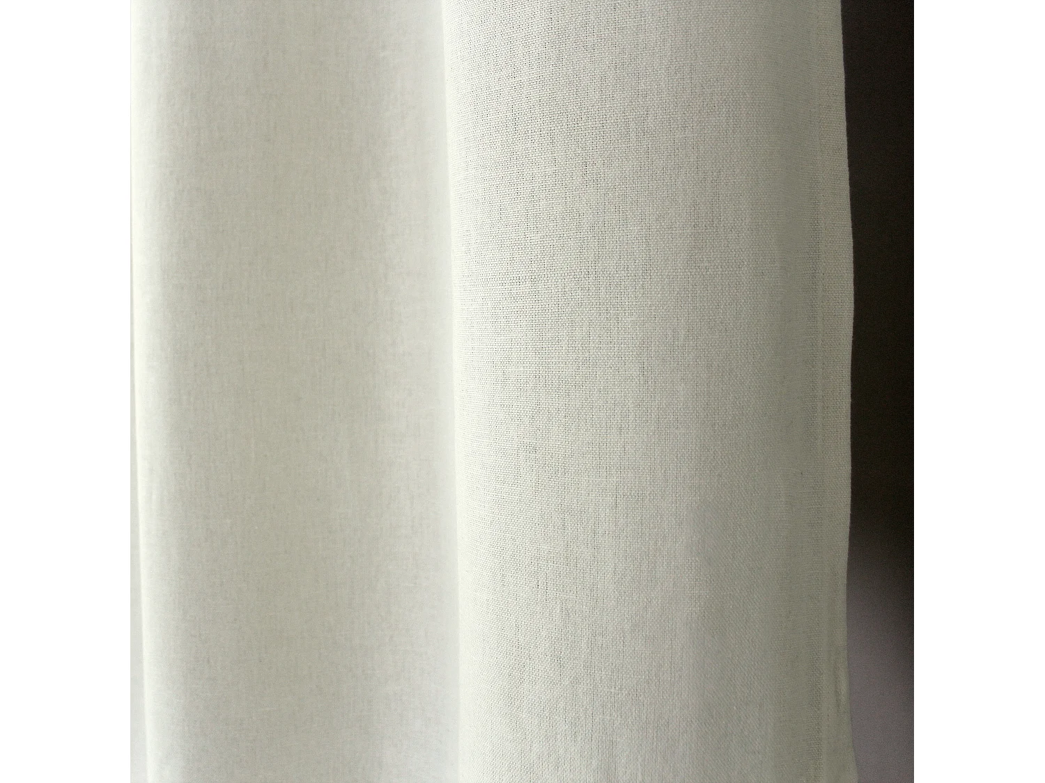 Lot de 2 rideaux avec oeillets, 135x240cm, écru, aspect chiné, coton, collection Dune