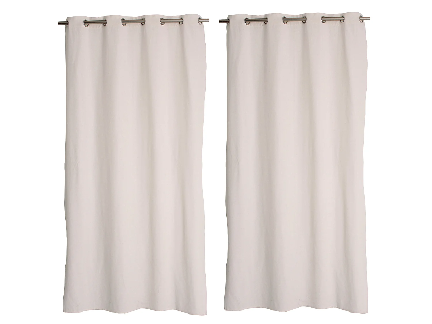Lot 2 Rideaux Chinés avec Œillets, Collection Dune, CMADECO - Blanc