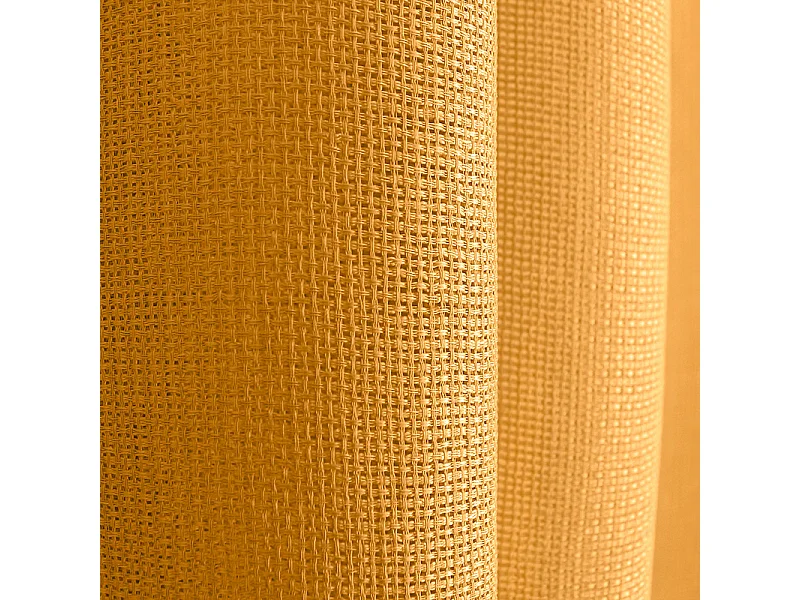 Lot de 2 voilages ajourés avec oeillets, 140x240cm, jaune moutarde, collection Jelly