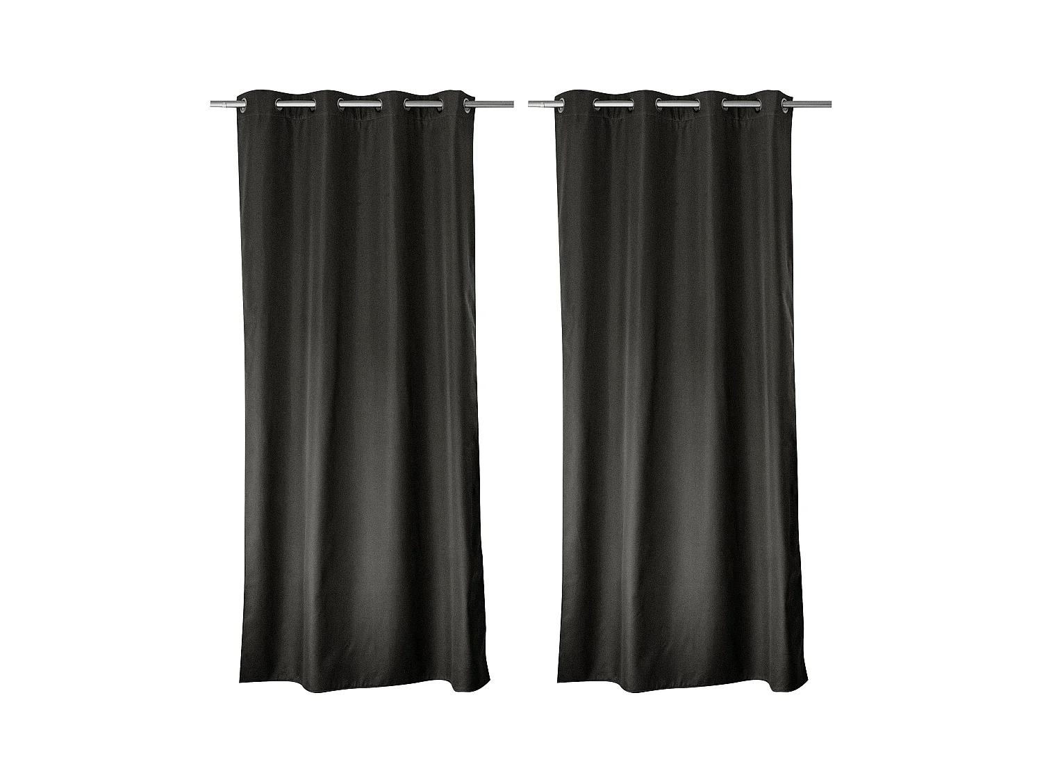 Lot de 2 rideaux thermique avec oeillets, gris foncé, 135x180cm, 100% polyester, collection Glacier