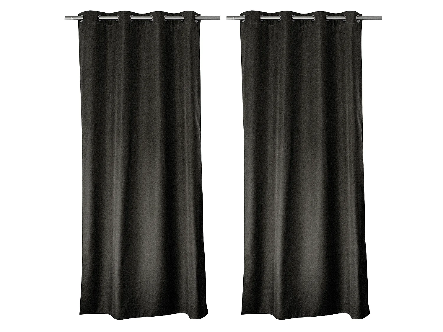 LOT de 2 Rideaux Thermique avec Œillets, 135x180cm, 100% polyester, Collection Glacier, CMADECO - Anthracite