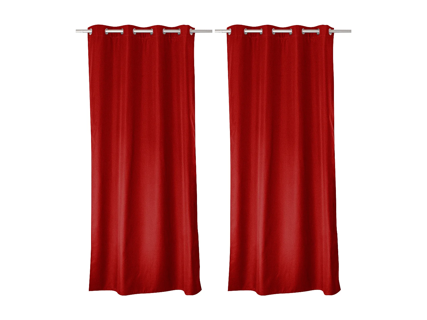Lot de 2 rideaux thermique avec œillets, rouge, 135x180cm, 100% polyester, collection Glacier