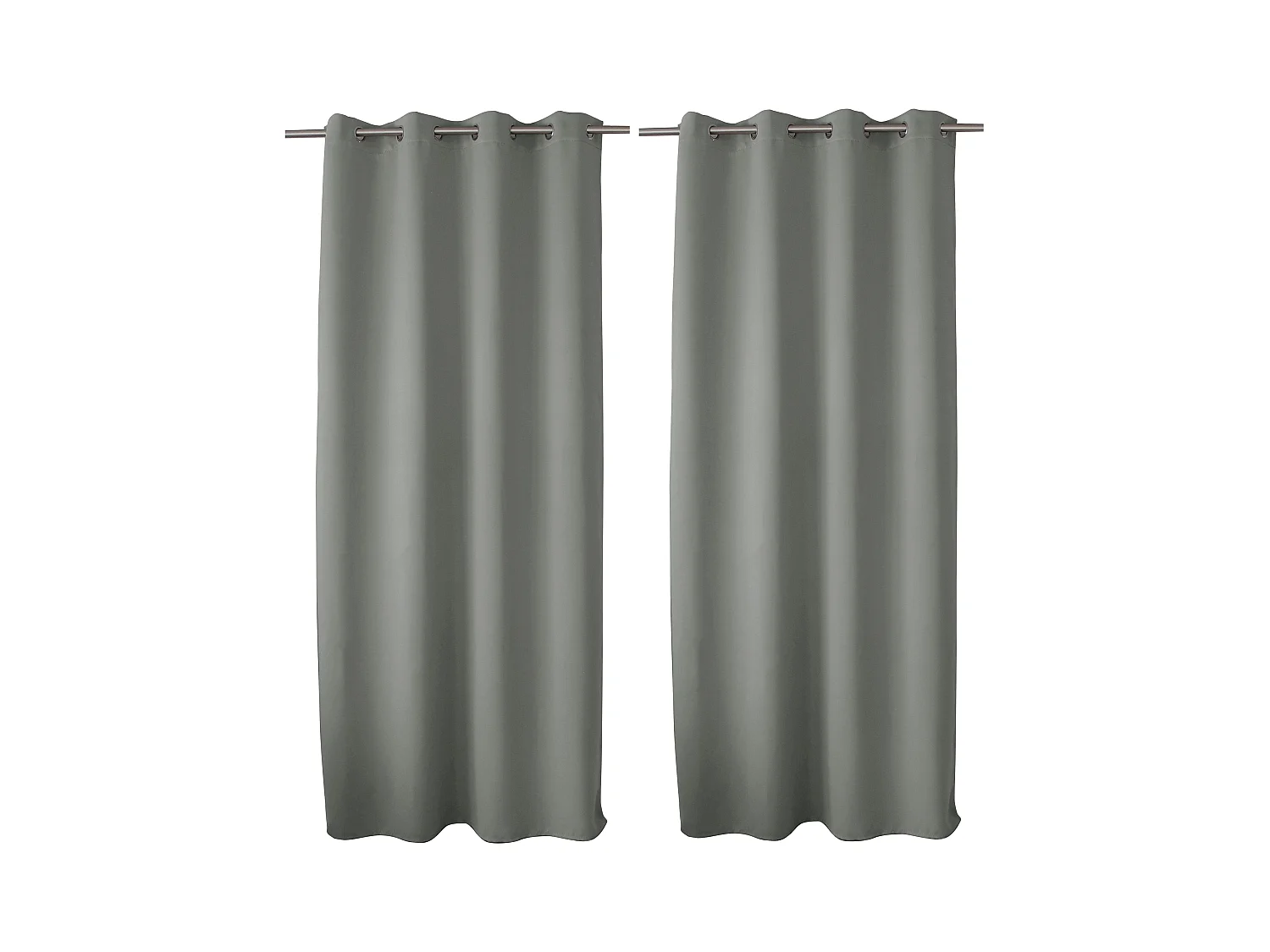 Lot de 2 Rideaux Occultant avec Œillets, Gris, 140x280cm, 100% polyester, Collection Réglisse