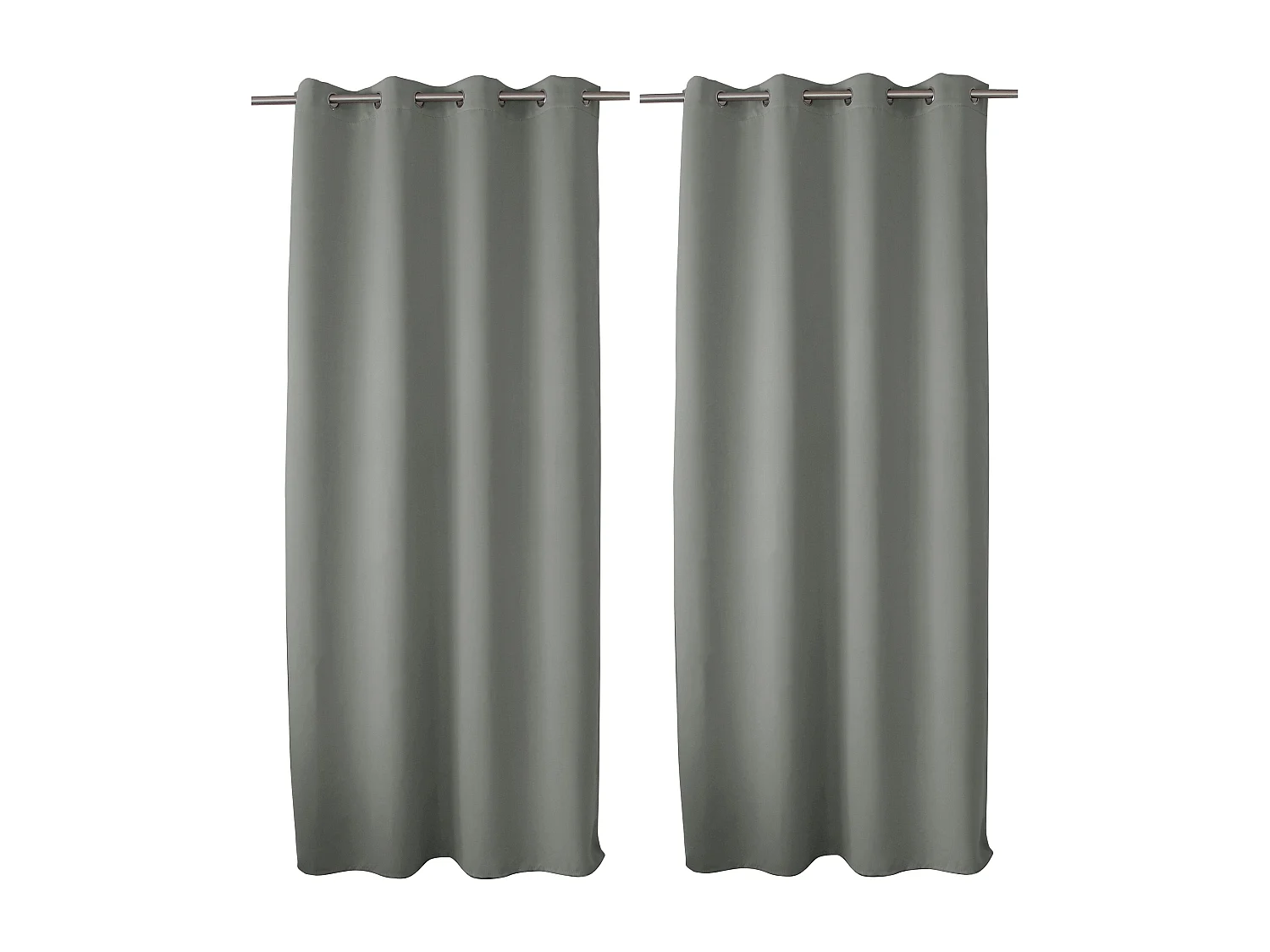 Lot de 2 Rideaux Occultant avec Œillets, Gris, 140x280cm, 100% polyester, Collection Réglisse