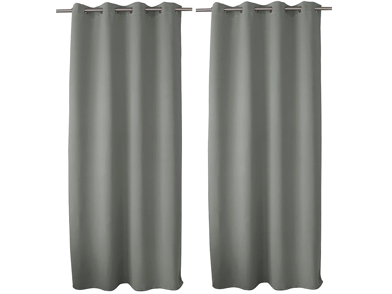 Lot de 2 Rideaux Occultant avec Œillets, 140x280cm, 100% polyester, Collection Réglisse, CMADECO - Gris