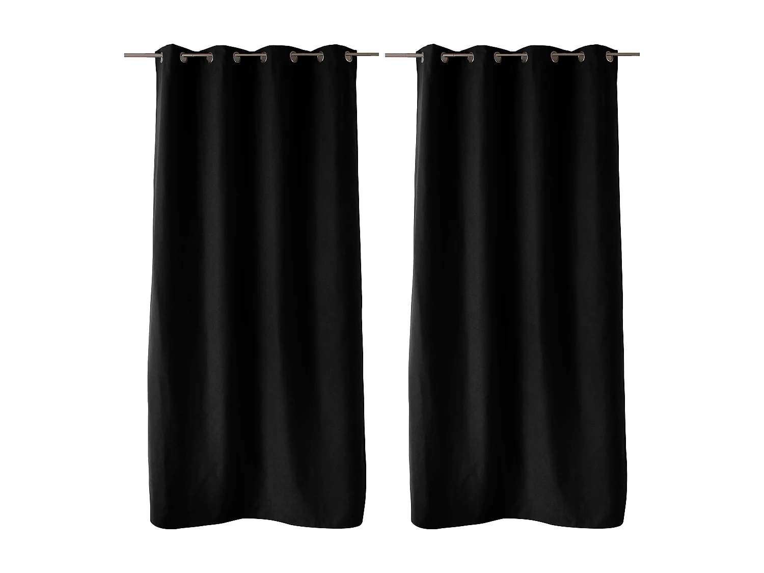2 rideaux thermique à œillets, noir, 135x240cm, doublure polaire, collection Nordica