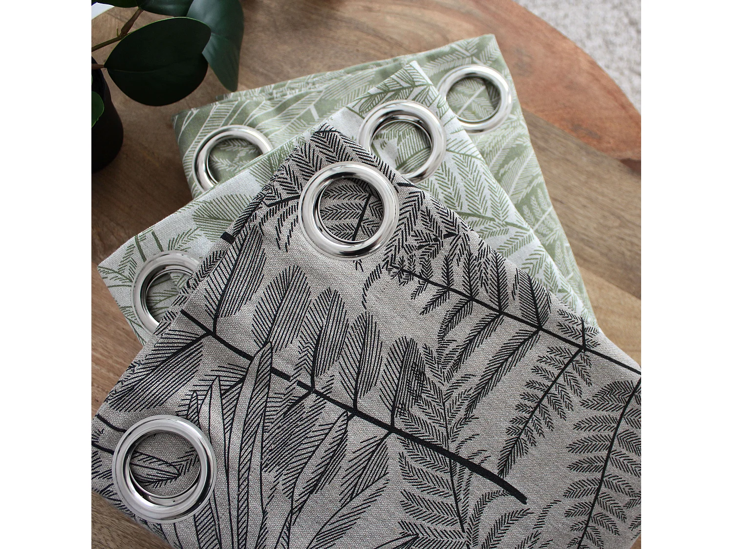 Lot de 2 Rideaux à Œillets, 140x240cm, Motif Jungle Tropical, Collection Mambo, CMADECO - Multicouleur