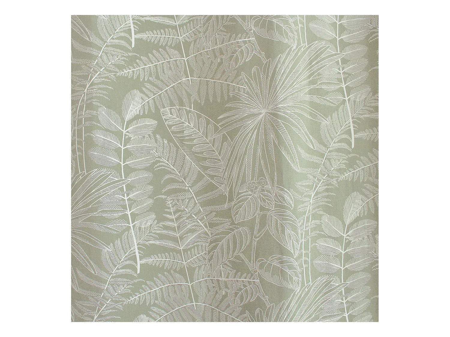 Set van 2 gordijnen met zeilringen, 140x240cm, olijf en ecru, tropisch jungle patroon, mambo-collectie