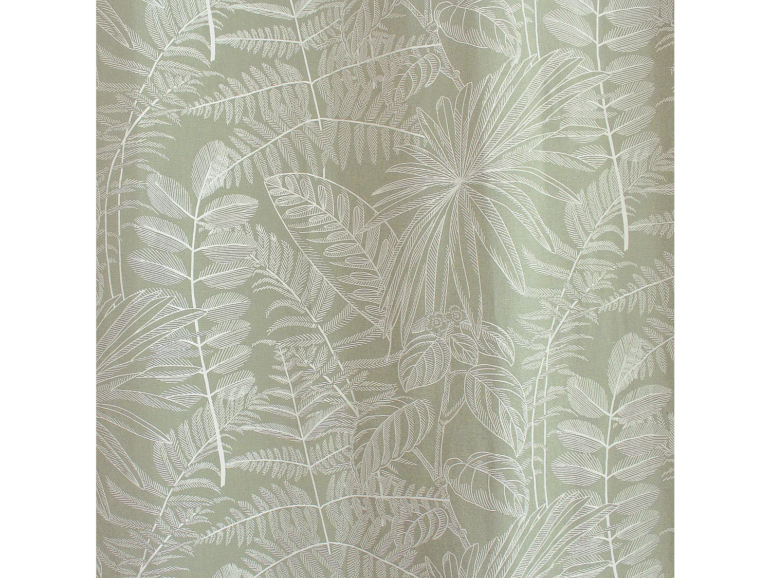 Lot de 2 Rideaux à Œillets, 140x240cm, Olive et Ecru, Motif Jungle Tropical, Collection Mambo