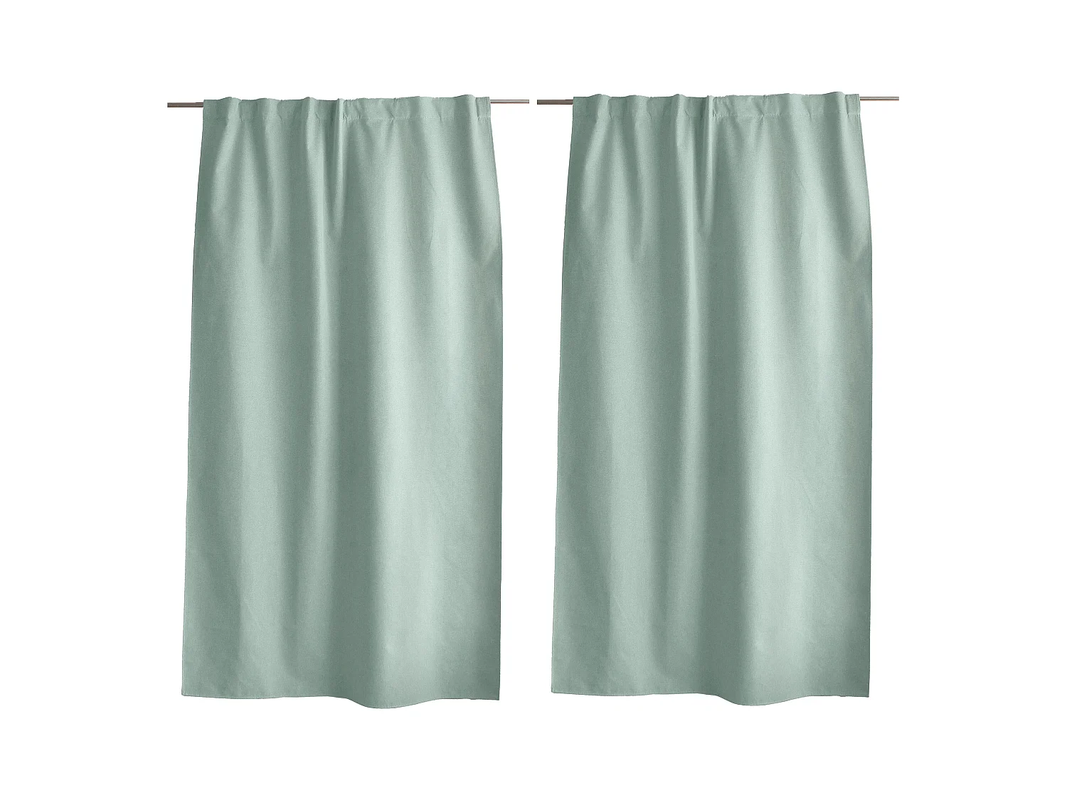 Lot de 2 Rideaux, 100% Occultant, 140x240cm, Céladon, Pattes Cachées, Collection Eclipse