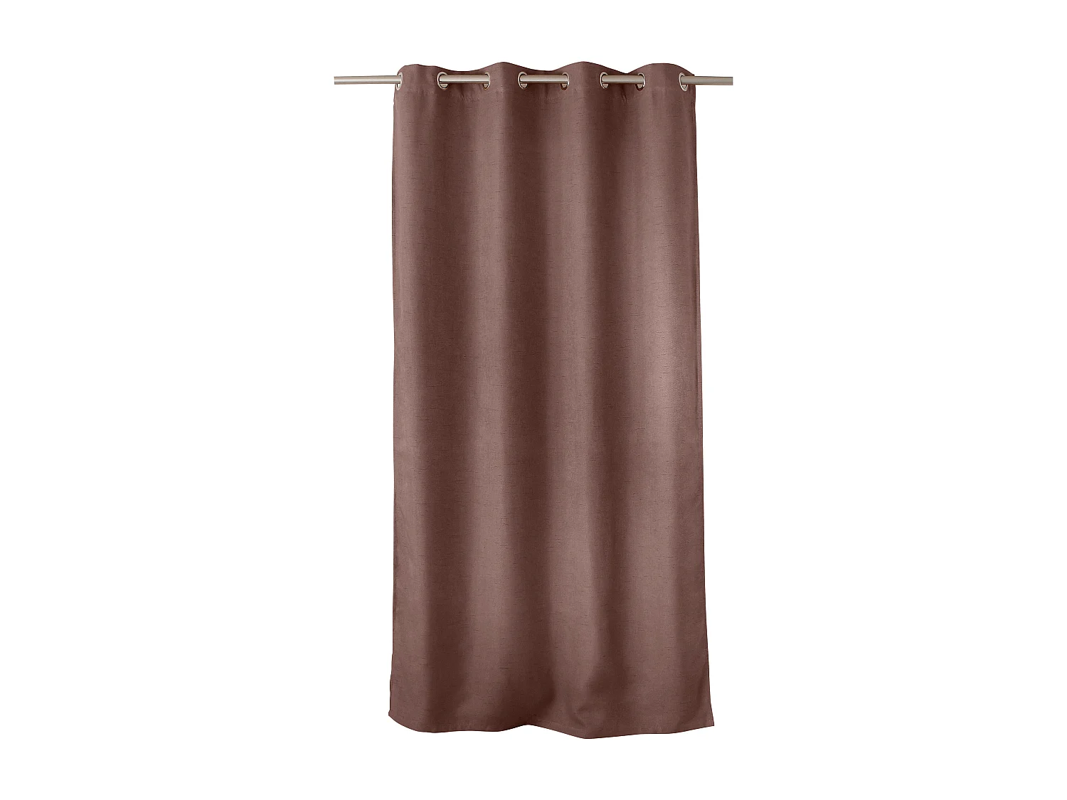 Lot de 2 rideaux obscurcissant thermique fileté avec oeillets, marron glacé, 140x240cm, 100% polyester, collection Floppy