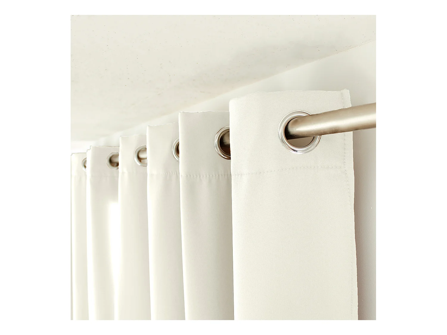 2 Rideaux thermique à œillets, écru, 135x240cm, collection Glacier