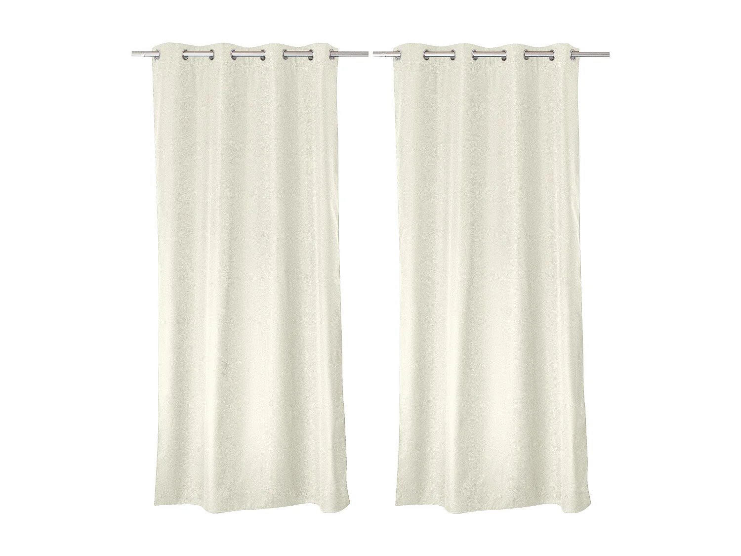 2 Thermische gordijnen met zeilringen, ecru, 135x240cm, collectie Glacier