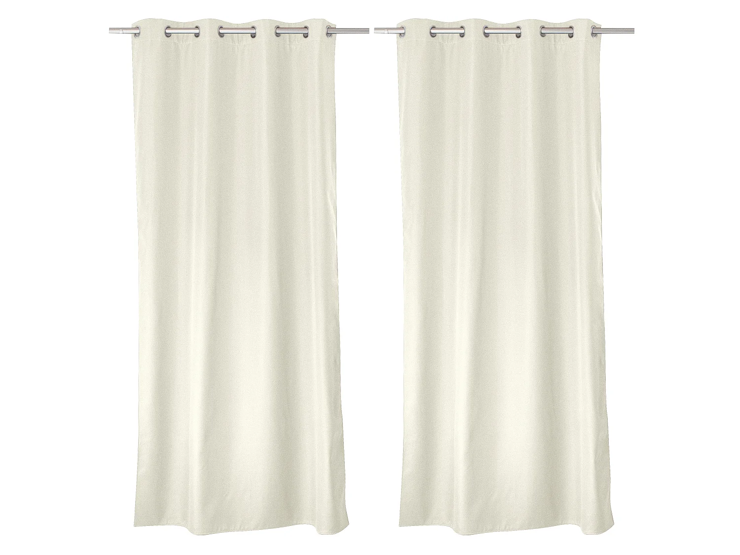 LOT de 2 Rideaux Thermique, 135x240cm, Collection Glacier, CMADECO - Blanc